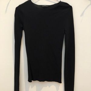 Zara W&B Collection Basic Ivory Long Sleeve Small